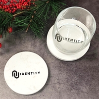 MARBLE COASTER SET OF 2 ROUND