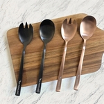 STAINLESS STEEL SALAD SERVING FORK AND SPOON