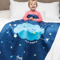 30" x 40" quilted baby blanket has a 100% polyester shell... from ASI 90913...