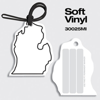 Bag Tags-Soft Vinyl - Full Color Digital Print-State Shapes. Michigan...
