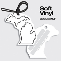 Bag Tags-Soft Vinyl - Full Color Digital Print-State Shapes. Michigan with......