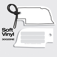 Bag Tags-Soft Vinyl - Full Color Digital Print-State Shapes. Nebraska...