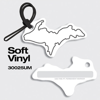 Bag Tags-Soft Vinyl - Full Color Digital Print-State Shapes. Michigan UP......