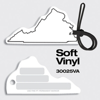 Bag Tags-Soft Vinyl - Full Color Digital Print-State Shapes. Virginia...