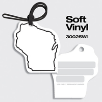 Bag Tags-Soft Vinyl - Full Color Digital Print-State Shapes. Wisconsin...
