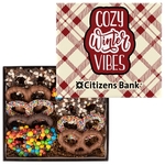 New Year Premier Chocolate Pretzel Gift Box w/Full Color Lid