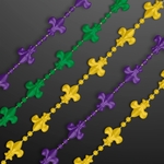 Fleur de Lis Beads for Mardi Gras (Non-Light Up)