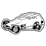 Key Tags - Soft Vinyl - Stock Shape Collection - Race Car