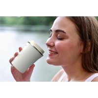 Coffee cup with easy grip handle and flip top spill proof... from ASI 31518...