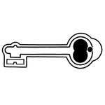 Key Tags - Soft Vinyl - Stock Shape Collection- Skeleton Key