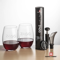 Giftset includes 2 or 4 Laurent Stemless wine glasses and Swiss... from ASI...