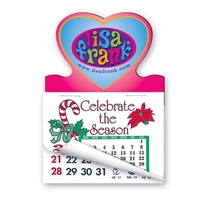 3" x 4 1/4" Calendar Pad Magnet Heart Shape