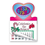 3" x 4 1/4" Calendar Pad Magnet Heart Shape