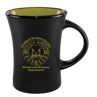 10 Oz. ceramic mug. Matte Black on the outside.... from ASI 74245 Nordic Co...