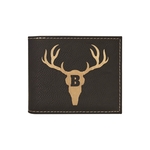 Black/Gold Leatherette Bifold Wallets with Flip ID