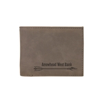 Gray Leatherette Bifold Wallets with Flip ID