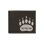 Black/Silver Leatherette Bifold Wallets with Flip ID