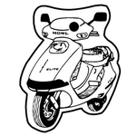 Key Tags - Soft Vinyl- Stock Shape Collection- Motor Scooter