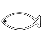Key Tags - Soft Vinyl - Stock Shape - Christian Fish