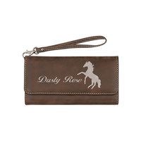 Rustic/Silver Leatherette Wallet with Strap