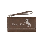 Rustic/Silver Leatherette Wallet with Strap