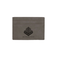Gray Leatherette Wallet Clip
