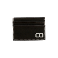 Black/Silver Leatherette Wallet Clip