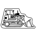 Key Tags - Soft Vinyl - Stock Shape Collection - Bulldozer