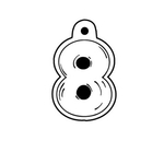 Key Tags - Soft Vinyl - Stock Shape Collection - Number 8