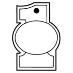 Key Tags - Soft Vinyl - Stock Shape - Number 1 with Circle