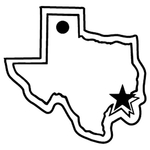 Key Tags - Soft Vinyl- Stock Shape Collection- Texas w/ Star