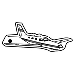 Key Tags - Soft Vinyl - Stock Shape Collection - Airplane