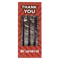 Pretzel rod box with dark chocolate pretzels.... from ASI 44900 NC Custom...