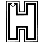 Key Tags - Soft Vinyl - Stock Shape Collection - Letter H