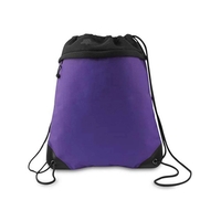 Drawstring pack, 600 denier polyester with front zipper pocket.... from ASI...
