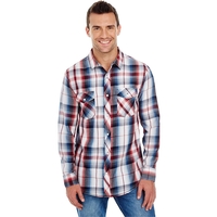 Mens Long Sleeve Plaid Woven