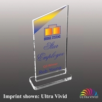 3/8" thick acrylic award with clear base and customization.... from ASI 72521...