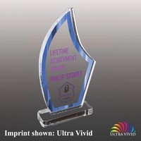 3/8" thick acrylic award with clear base and customization.... from ASI 72521...