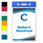 Vertical Vinyl Badge Holder / Nametag Holder with Color Bar