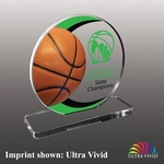 Basketball Themed Acrylic Award - Ultra Vivid Color