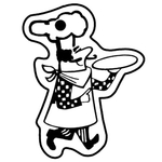 Key Tags - Soft Vinyl - Stock Shape Collection- Man w/ Pizza