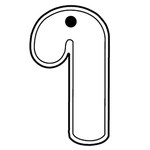 Key Tags - Soft Vinyl - Stock Shape Collection - Candy Cane