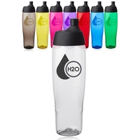 22 oz. single wall plastic water bottle with screw-on lid and... from ASI...