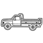 Key Tags - Soft Vinyl - Stock Shape Collection- Pickup Truck