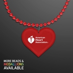 Red Heart Beads Value Necklace with Medallion