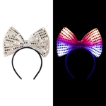 LED Silver Sequin Bow Headband