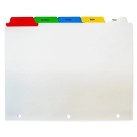 90 lb. white index tabs with square corners, three reinforced holes,... from...