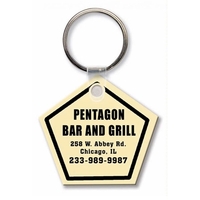 Key Tags - Soft Vinyl - Spot Color Screen Print - Pentagon