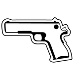 Key Tags - Soft Vinyl - Stock Shape Collection - Gun