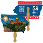 Iowa State Shape Hand Fan Full Color (2 Sides)